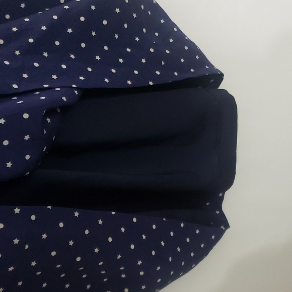 Madewell Silk Navy Stars & Dots Mini Dress Criss Cross Back & Pockets - Picture 7 of 9